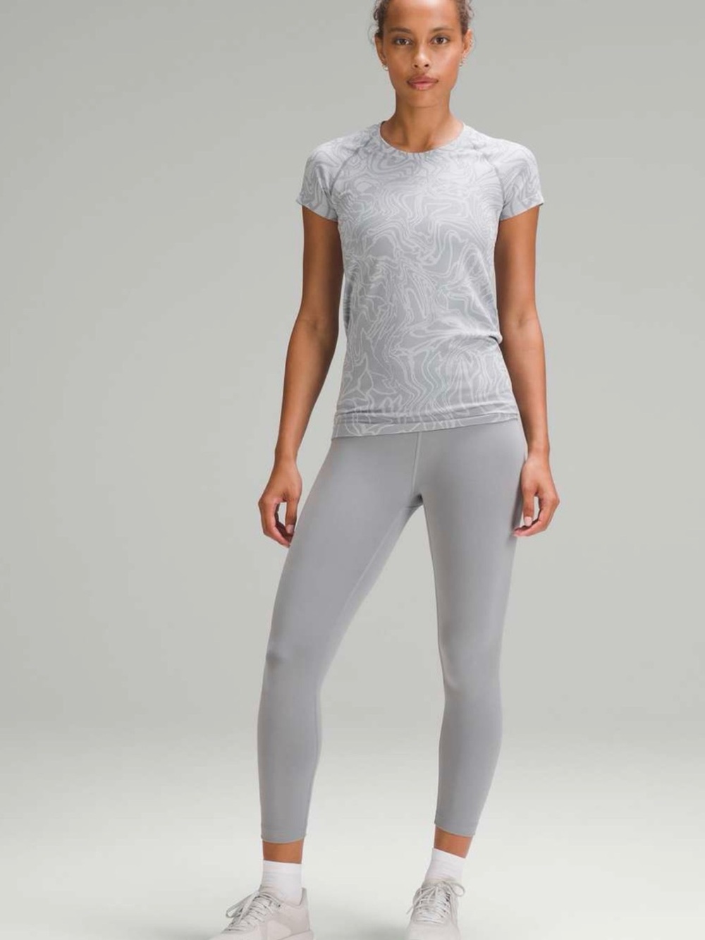 Lululemon Swiftly Tech Short-Sleeve Shirt | marble mix rhino gray